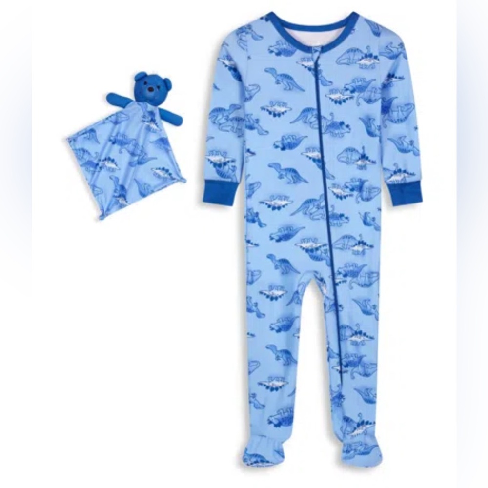 Max & Olivia Baby Boys Snug Fit Coverall One Piece & Matching Blankie 18mon. NWT